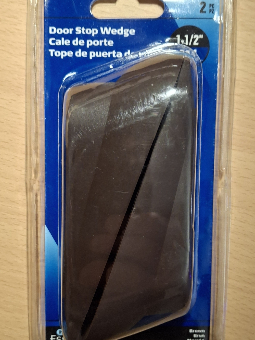 Hillman Hardware Essentials Brown Rubber Freestanding Door Stop Wedge 2 Pack